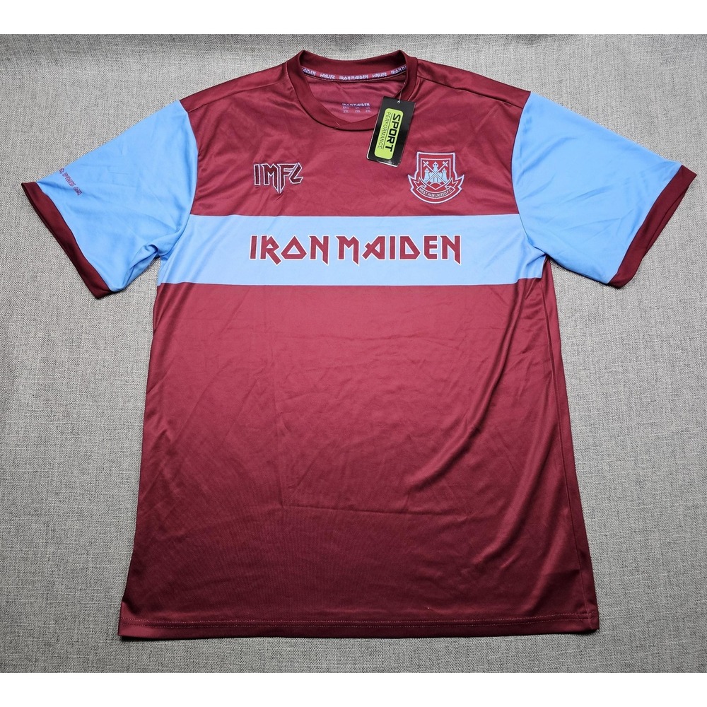 West Ham United Iron Maiden Jersey Mens 2XL Claret Blue Premier League Soccer